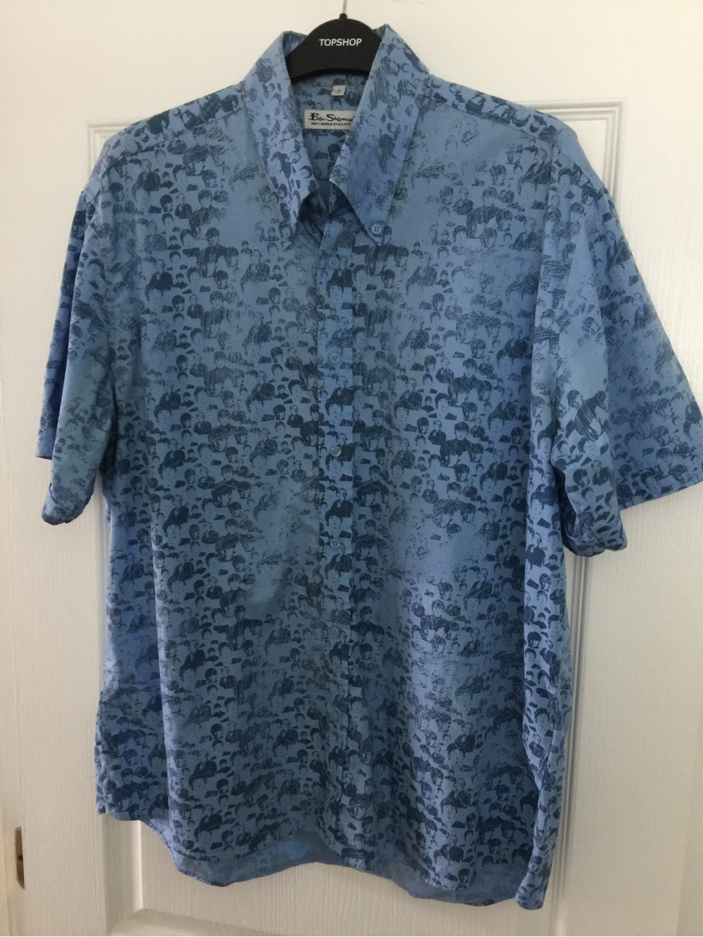 THE BEATLES × Ben Sherman 2003 Limited‑Edition Blue Button‑Up Shirt — XL